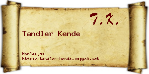 Tandler Kende névjegykártya